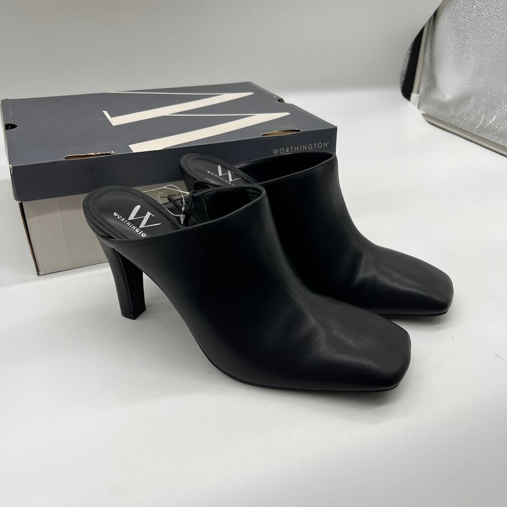 Worthington Heeled Mules Black Color Size 10M